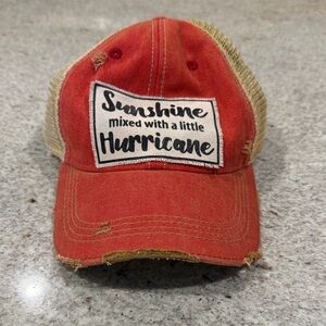 Sunshine Mixed With A Little Hurricane Distressed Trucker Hat